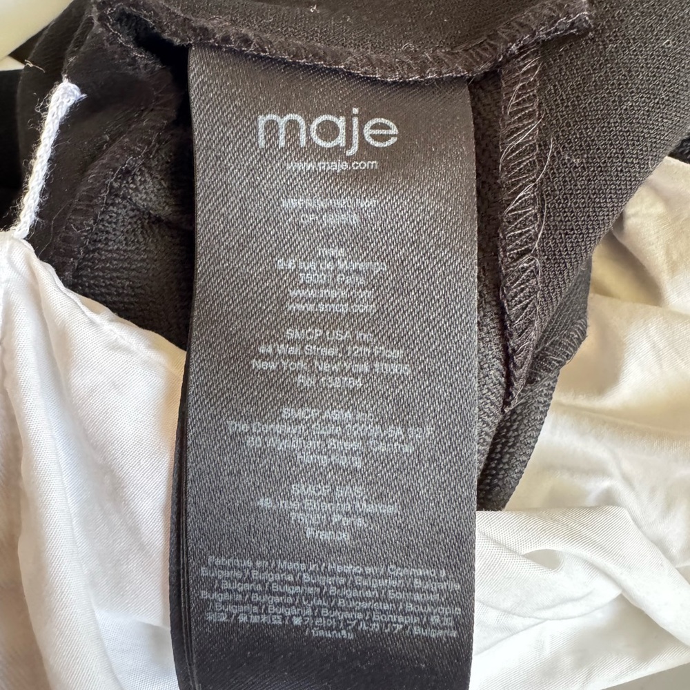 Maje Trompe L'oeil Crepe & Poplin Mini Dress White & Black 34/0/XS - Picture 12 of 13